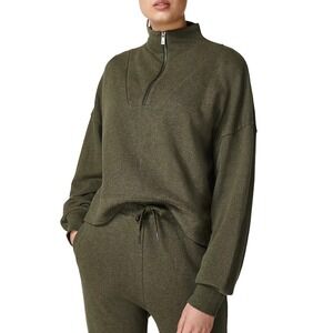 Sweaty Betty Nestle Up Half‎ Zip Sweatshirt In Mountain Green Sz Medium